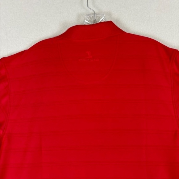 Pebble Beach Performance Golf Polo Shirt Red with Red Stripes Size L - Picture 7 of 11